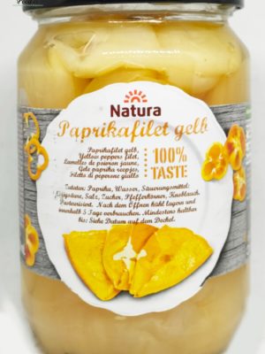 Natura Pickled Yellow Pepper Paprikafilet Jar